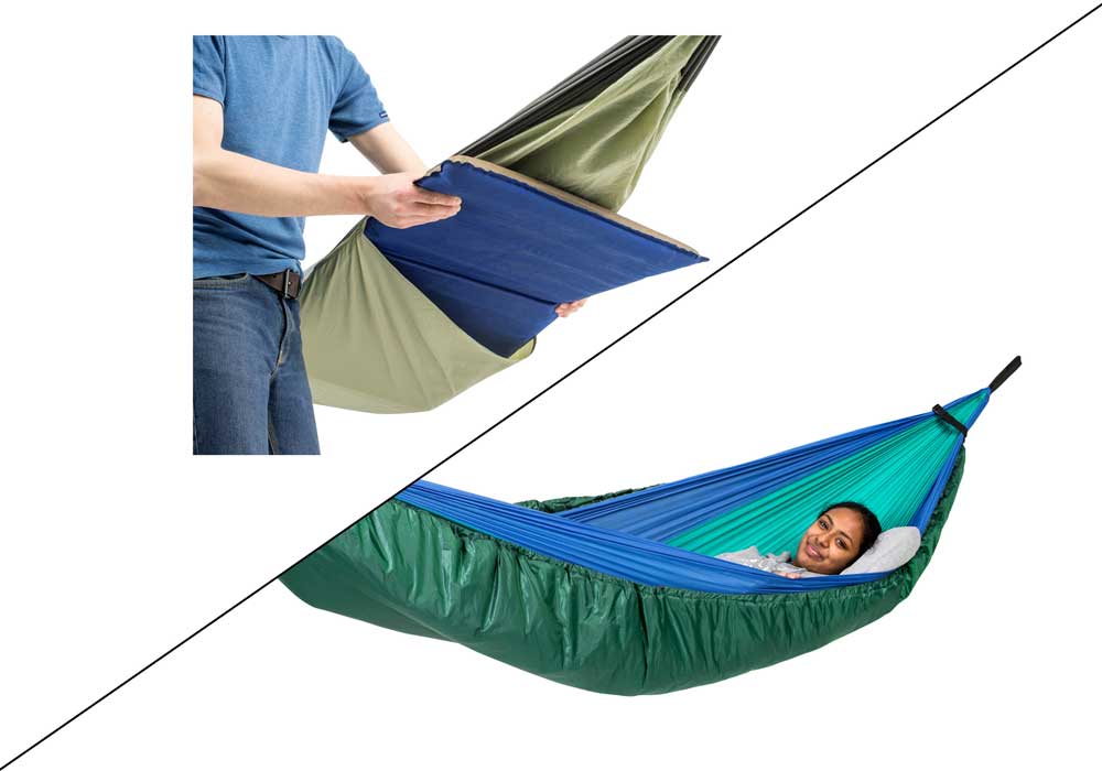 Underquilt vs. insulating mat in the compartment of a hammock
